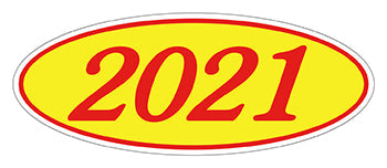 Oval year window stickers
