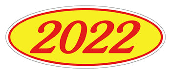 Oval year window stickers