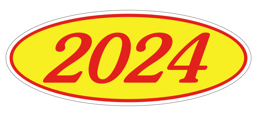 Oval year window stickers