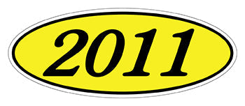 Oval year window stickers