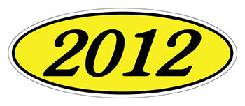 Oval year window stickers