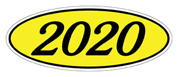 Oval year window stickers
