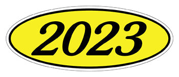 Oval year window stickers