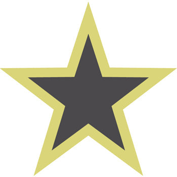 Window stickers - green & black star