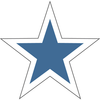 Window stickers - blue & white star - pat