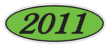 Oval year window stickers