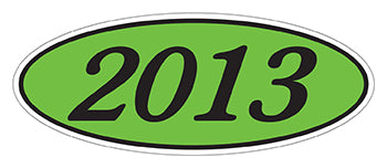Oval year window stickers