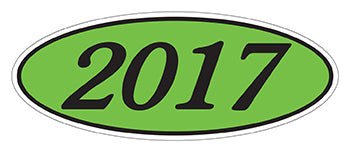 Oval year window stickers