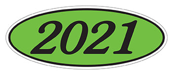 Oval year window stickers