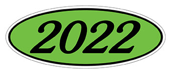 Oval year window stickers