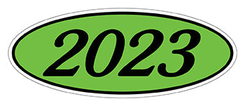 Oval year window stickers