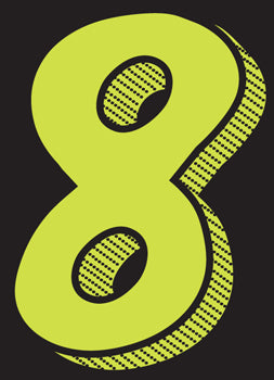 Number window sticker