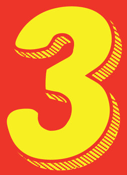 Number window sticker