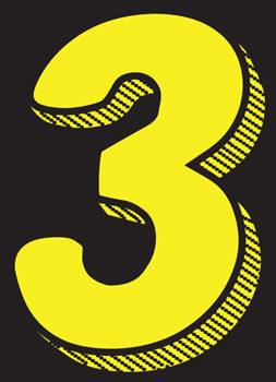 Number window sticker