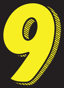 Number window sticker