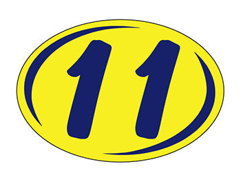 Smaller oval year window stickers