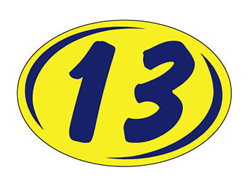 Smaller oval year window stickers
