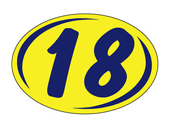 Smaller oval year window stickers