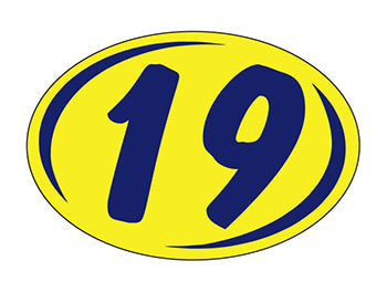 Smaller oval year window stickers