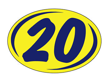 Smaller oval year window stickers