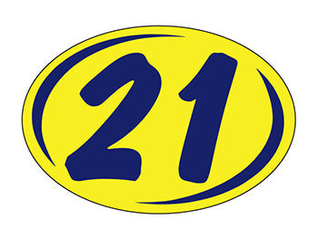 Smaller oval year window stickers