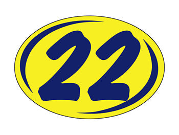 Smaller oval year window stickers