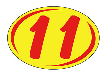 Smaller oval year window stickers