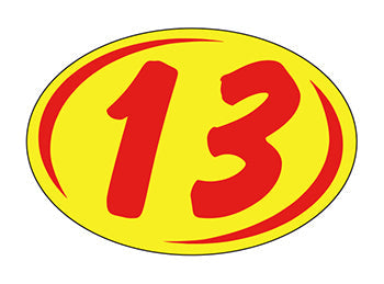 Smaller oval year window stickers