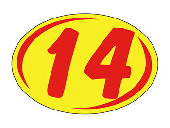 Smaller oval year window stickers