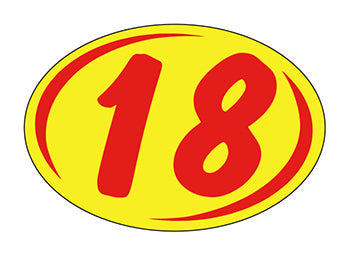 Smaller oval year window stickers