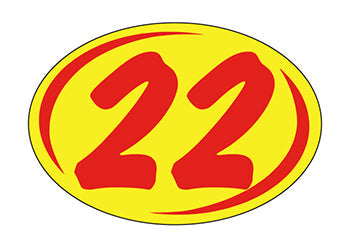 Smaller oval year window stickers