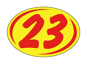 Smaller oval year window stickers