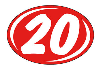 Smaller oval year window stickers