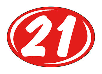 Smaller oval year window stickers