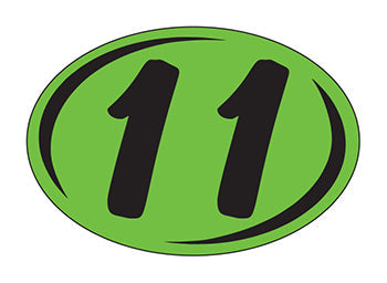 Smaller oval year window stickers