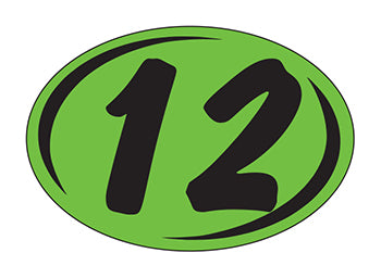 Smaller oval year window stickers