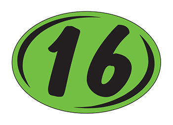 Smaller oval year window stickers