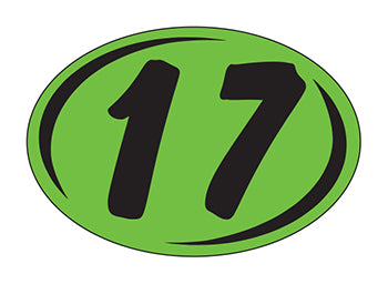 Smaller oval year window stickers