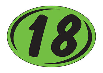 Smaller oval year window stickers