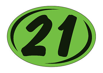 Smaller oval year window stickers