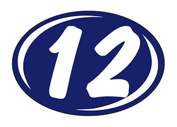 Smaller oval year window stickers