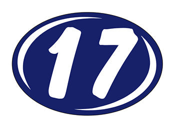 Smaller oval year window stickers
