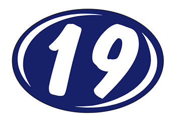 Smaller oval year window stickers