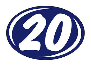 Smaller oval year window stickers