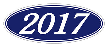 Oval year window stickers