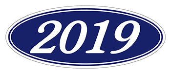 Oval year window stickers
