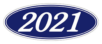Oval year window stickers