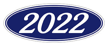 Oval year window stickers