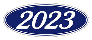 Oval year window stickers