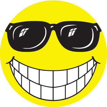 Window stickers - happy face w/glasses